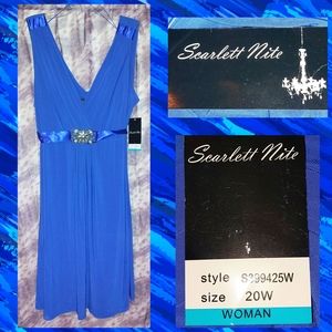 Scarlett Nite Woman brand Royal Blue Soft Knit A-Line Dress Sz 20W
